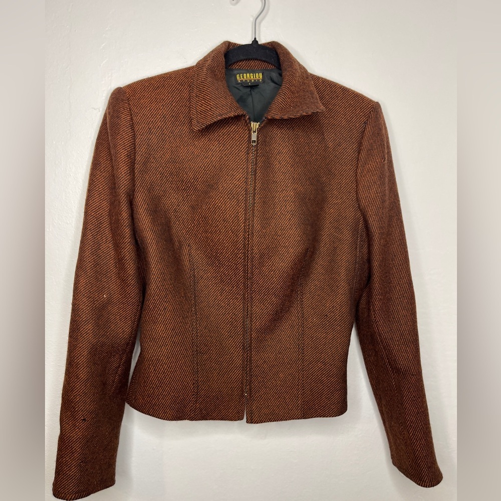 Vintage rust colored tweed jacket - perfect for fall